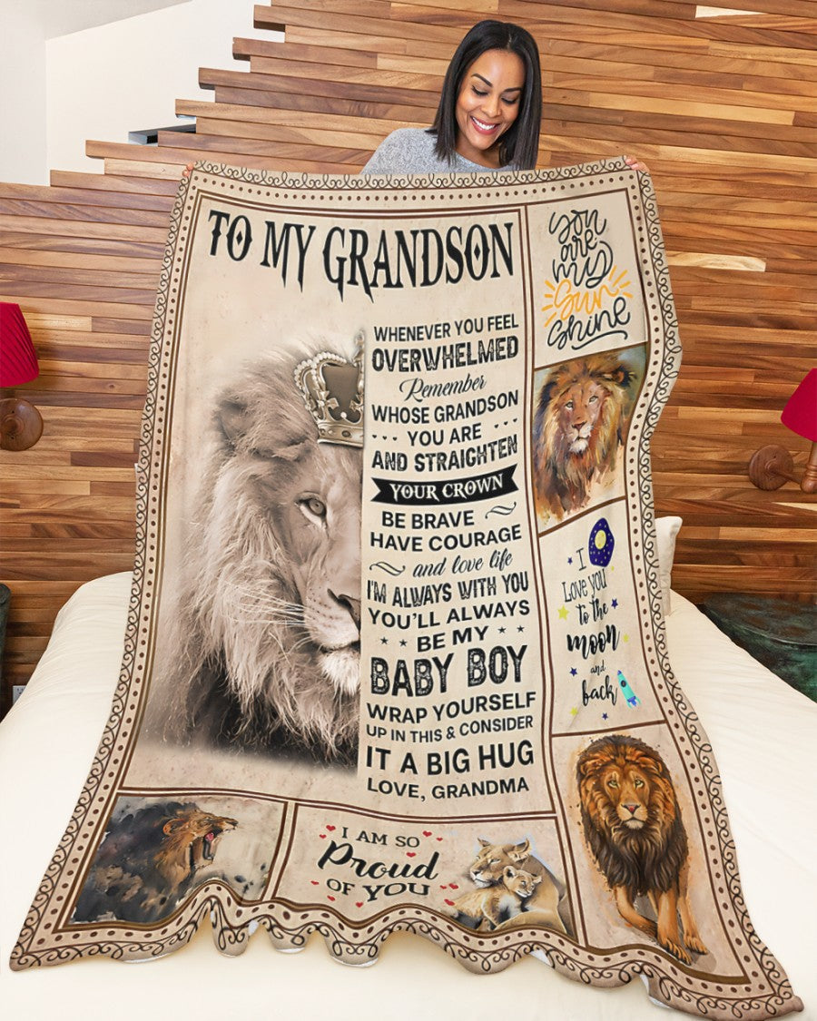 BLANKET FOR GRANDSON – COMFORT & WARMTH GIFT FROM GRANDMA  Sherpa Fleece Quilt Blanket LUAN00 (SKUB12-BLK-02)