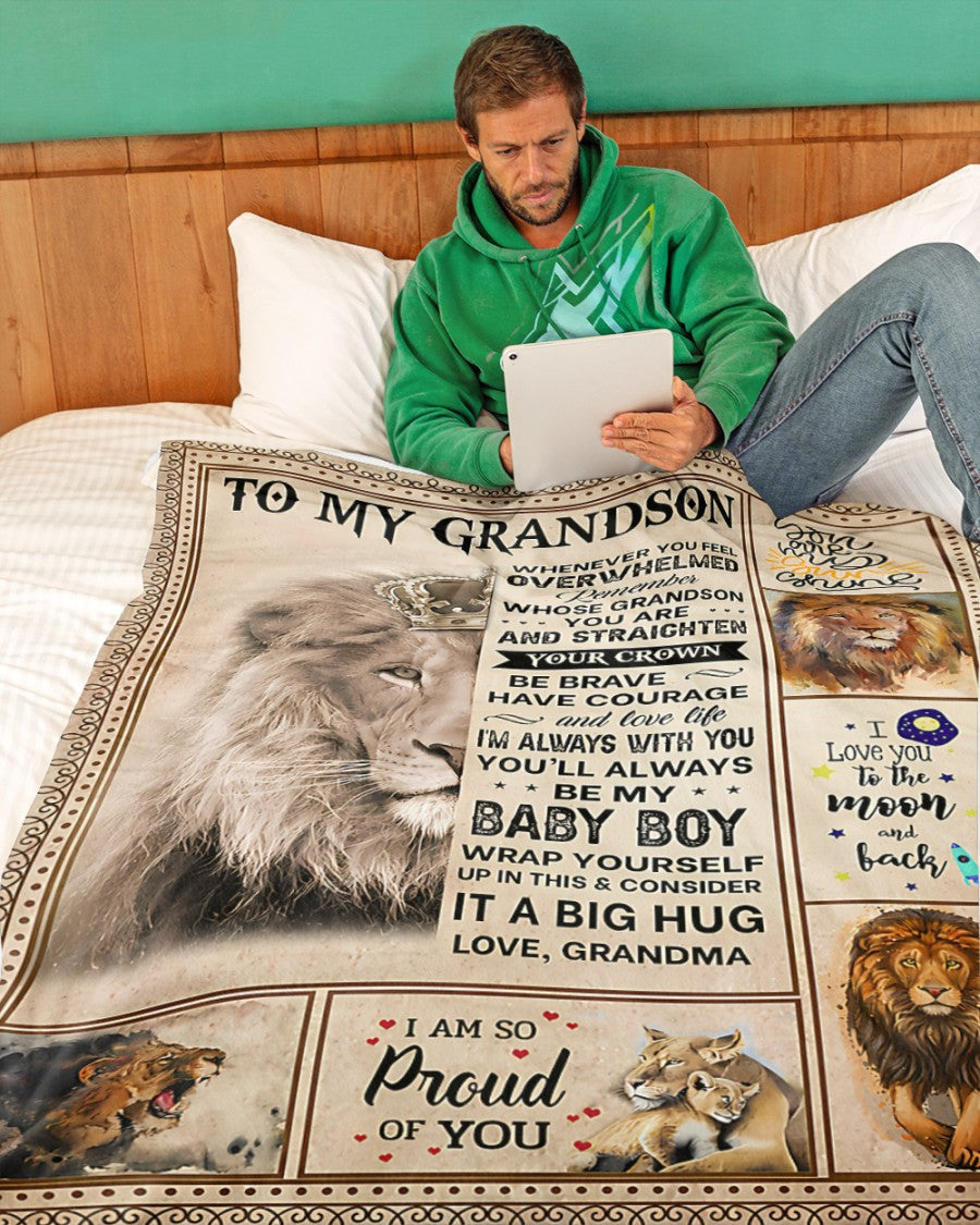 BLANKET FOR GRANDSON – COMFORT & WARMTH GIFT FROM GRANDMA  Sherpa Fleece Quilt Blanket LUAN00 (SKUB12-BLK-02)