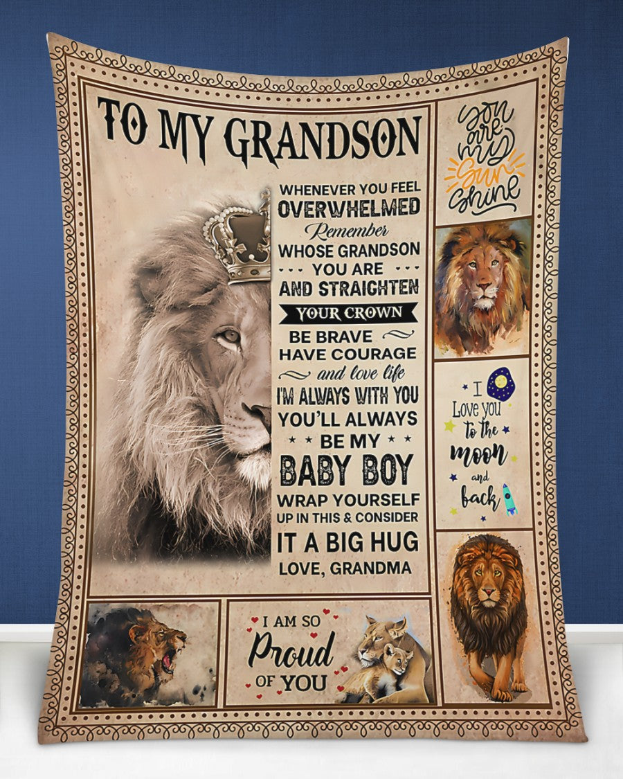 BLANKET FOR GRANDSON – COMFORT & WARMTH GIFT FROM GRANDMA  Sherpa Fleece Quilt Blanket LUAN00 (SKUB12-BLK-02)