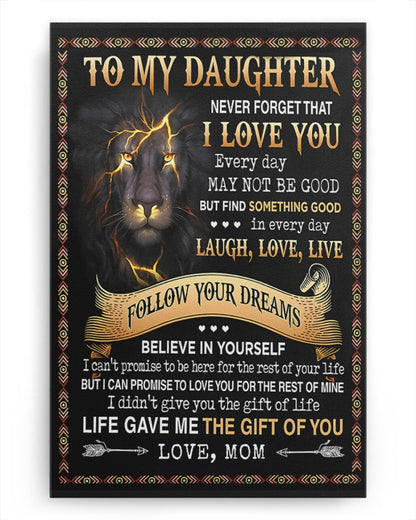 CANVAS FOR DAUGHTER - BEST GIFT FROM MOM - LUAN00 (SKU2604-150)