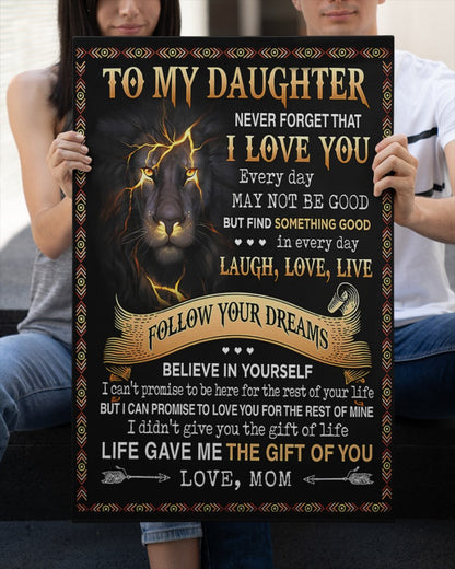 CANVAS FOR DAUGHTER - BEST GIFT FROM MOM - LUAN00 (SKU2604-150)