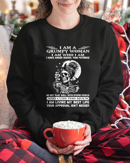 "I AM A GRUMPY WOMEN - I HAVE ANGER ISSUES AND THIN PALUANCE " – T – SHIRT FOR WOMEN – LUAN00 (SKU2607-220-00)