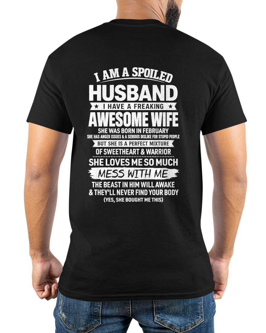 FEBRUARY - SPOILED HUSBAND - FREAKING AWESOME WIFE - SWEETHEART & WARRIOR - PERFECT GIFT FROM WIFE TO HUSBAND - LUAN02 (SKU2608-573-02)