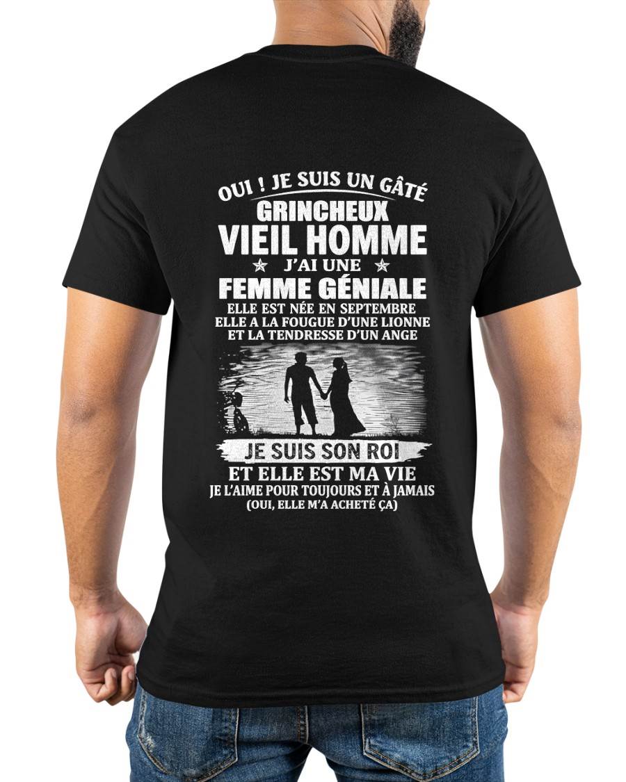 SEPTEMBRE - VIEIL HOMME GRINCHEUX GÂTÉ - FEMME GÉNIALE - LIONNE & ANGE - CADEAU PARFAIT DE LA FEMME À SON MARI - LUAN09 (SKU2609-37-09)