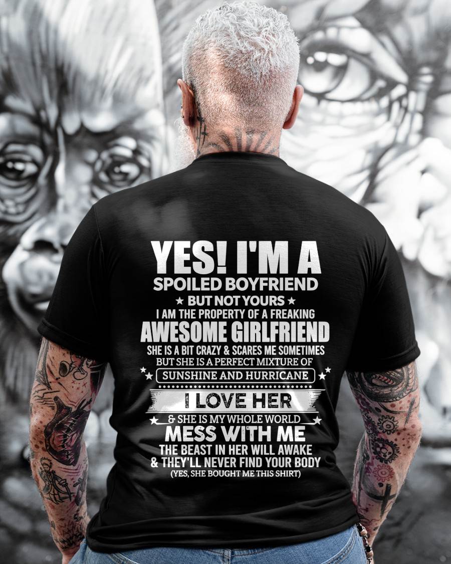 "I HAVE A GIRLFRIEND - SHE IS SUNSHINE AND HURRICANE" –  T - SHIRT FROM WIFE – LUAN00 (SKU2606-389-00)