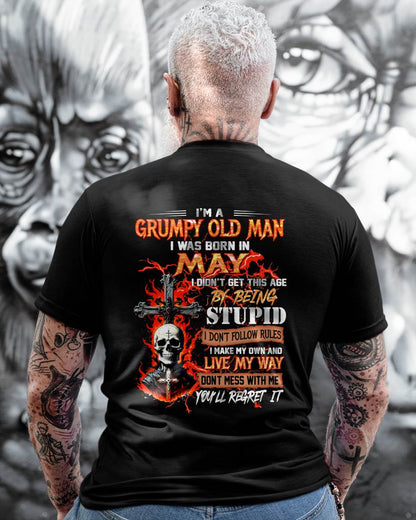 MAY - GRUMPY OLD MAN - DON'T FOLLOW RULES - LIVE MY WAY - T-SHIRT FOR MEN - LUAN05 (SKU2609-109-05)