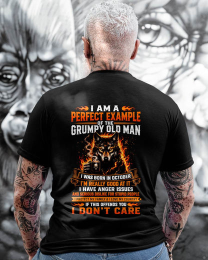 OCTOBER - GRUMPY OLD MAN WITH ANGER ISSUES WHO LOVES HIS FAMILY & COUNTRY - T-SHIRT FOR MEN - LUAN10 (SKU2608-175-10)