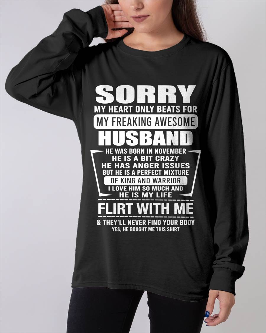 November - My Freaking Awesome Husband T-Shirt – Funny Gift From Husband - LUAN11 (SKU2606-344-11)