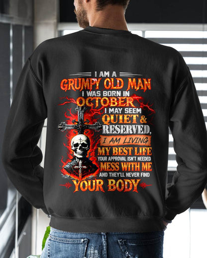 AUGUST - GRUMPY OLD MAN - QUIET & RESERVED - LIVING MY BEST LIFE - T-SHIRT FOR MEN - LUAN08 (SKU2609-108-08)