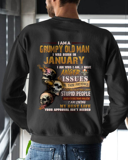 Grumpy Old Man - For Man Black T-Shirt - LUAN01 (SKU08-67-01)
