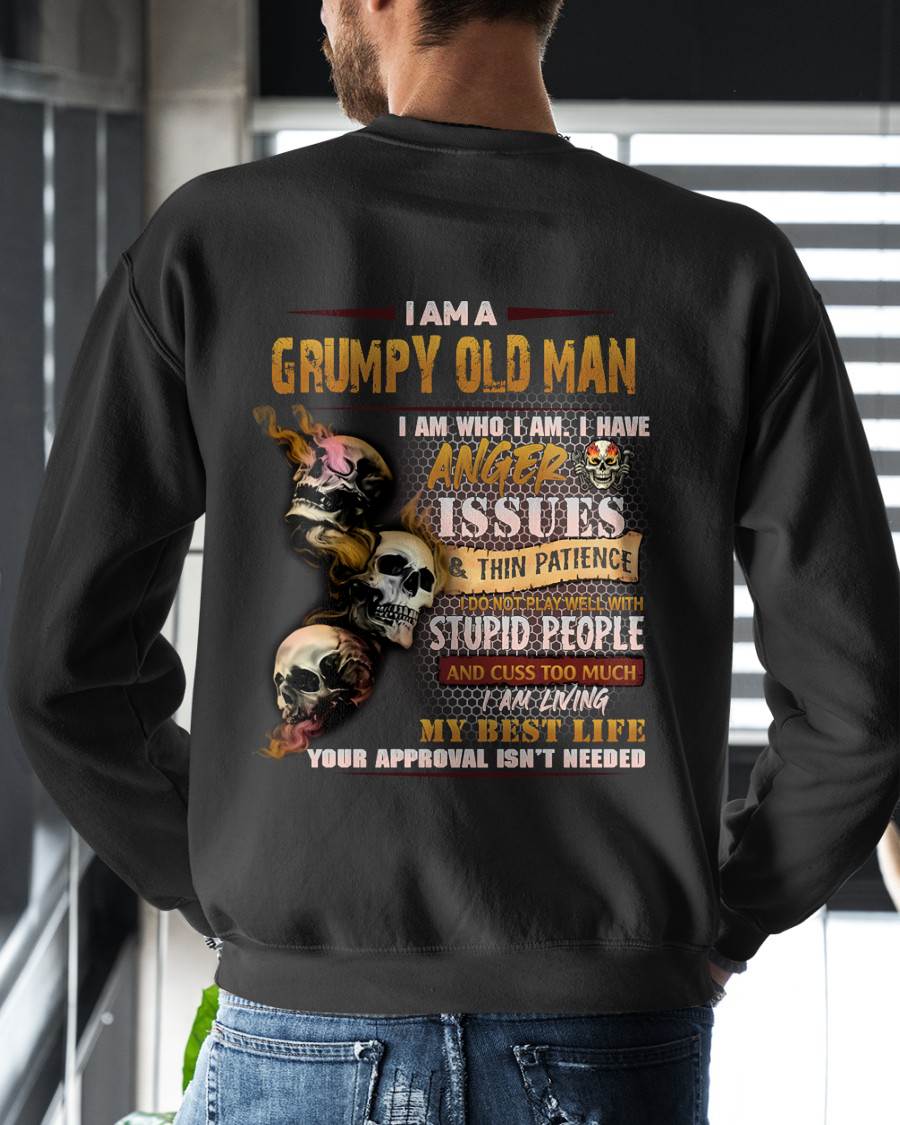 Grumpy Old Man - For Man Black T-Shirt - LUAN00 (SKU08-67-00)