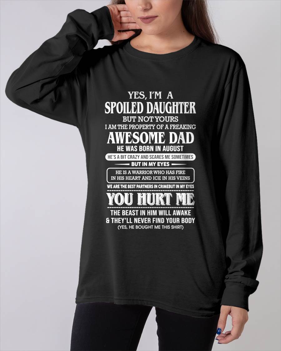 Spoiled Daughter - Gift From Dad For Daughter Black T-Shirt - LUAN08 (SKU07-172-08)