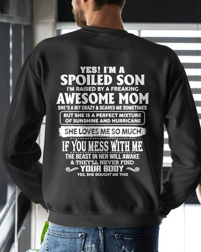 SPOILED SON RAISED BY A FREAKING AWESOME MOM - PERFECT GIFT FROM MOM TO SON - LUAN00 (SKU2608-386-00)