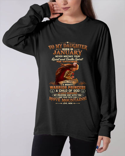 JANUARY DAUGHTER – MIGHTY WARRIOR PRINCESS & CHILD OF GOD – GIFT FROM MOM - LUAN01 (SKU2607-277-01)