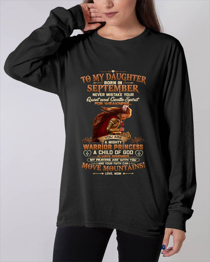 SEPTEMBER DAUGHTER – MIGHTY WARRIOR PRINCESS & CHILD OF GOD – GIFT FROM MOM - LUAN09 (SKU2607-277-09)