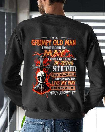 MAY - GRUMPY OLD MAN - DON'T FOLLOW RULES - LIVE MY WAY - T-SHIRT FOR MEN - LUAN05 (SKU2609-109-05)
