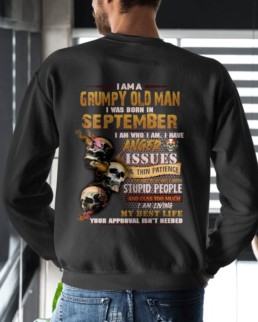 Grumpy Old Man - For Man Black T-Shirt - LUAN09 (SKU08-67-09)