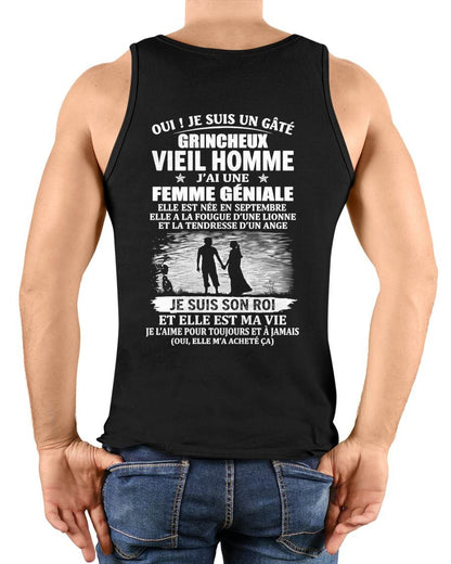 SEPTEMBRE - VIEIL HOMME GRINCHEUX GÂTÉ - FEMME GÉNIALE - LIONNE & ANGE - CADEAU PARFAIT DE LA FEMME À SON MARI - LUAN09 (SKU2609-37-09)