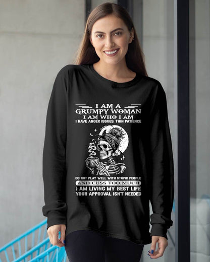 "I AM A GRUMPY WOMEN - I HAVE ANGER ISSUES AND THIN PALUANCE " – T – SHIRT FOR WOMEN – LUAN00 (SKU2607-220-00)