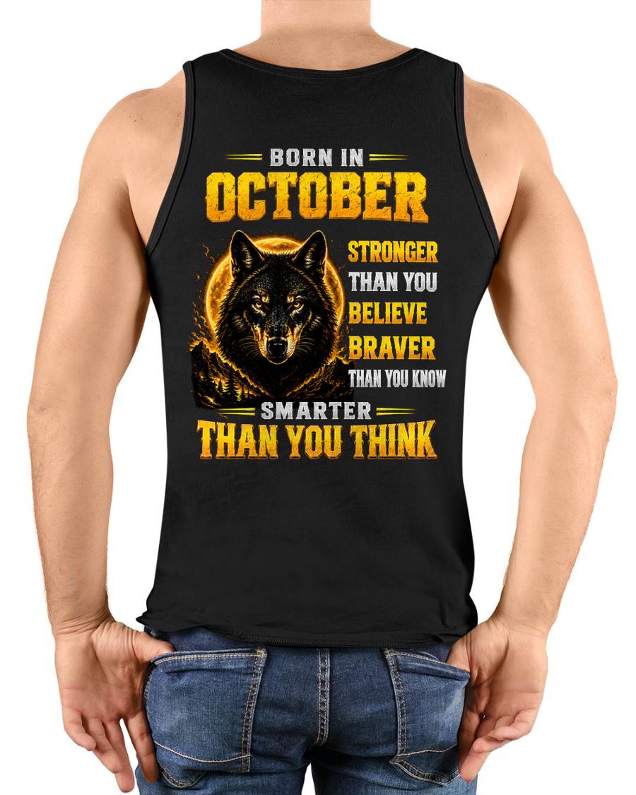OCTOBER - STRONGER THAN YOU BELIEVE - BRAVER THAN YOU KNOW - SMARTER THAN YOU THINK - T-SHIRT FOR MEN - LUAN10 (SKU2610-05-10)