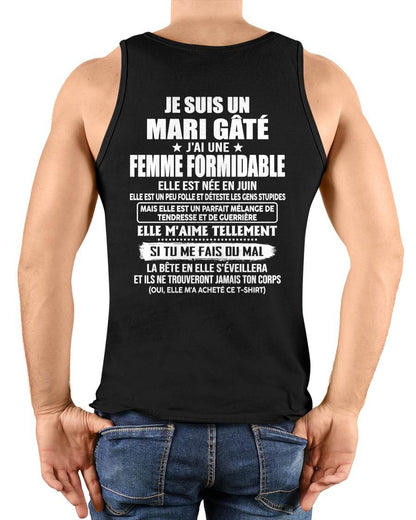 JUIN - MARI GÂTÉ - FEMME FORMIDABLE - UN PEU FOLLE - TENDRESSE & GUERRIÈRE - CADEAU PARFAIT DE LA FEMME À SON MARI - LUAN06 (SKU2609-207-06)