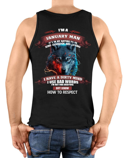 JANUARY - KNOW HOW TO RESPECT - BIRTHDAY T-SHIRT FOR MEN - luan01 / male (SKU12-162-01)