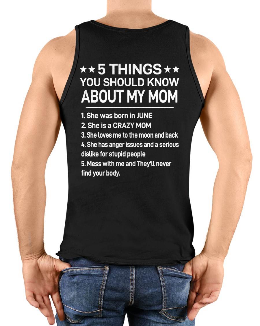 JUNE - 5 THINGS YOU SHOULD KNOW ABOUT MY MOM - CRAZY MOM - LOVES ME TO THE MOON & BACK - PERFECT GIFT FROM MOM - LUAN06 (SKU2610-181-06)