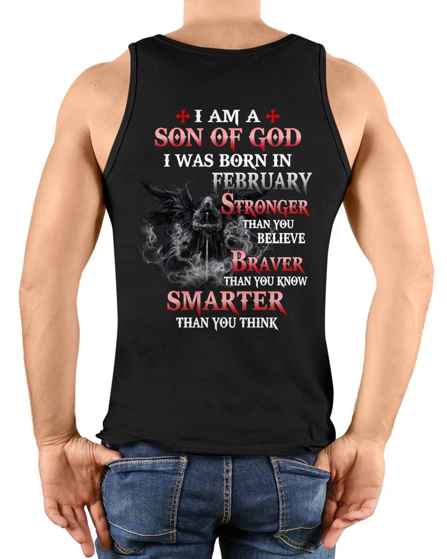 February Son Of God T-Shirt For Men – Stronger Than You Believe - LUAN02 (SKU2606-393-02)