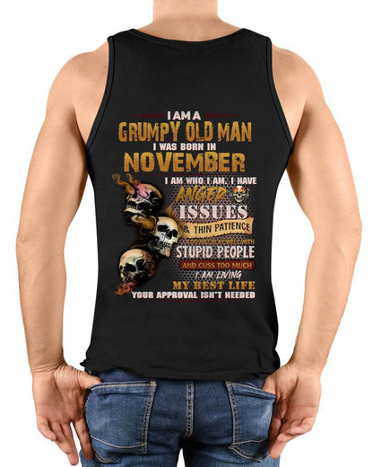 Grumpy Old Man - For Man Black T-Shirt - LUAN11 (SKU08-67-11)