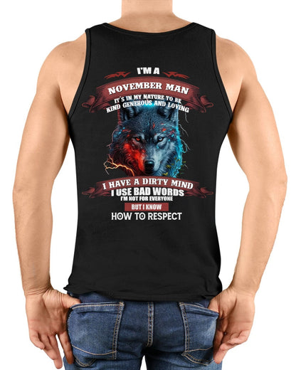 NOVEMBER - KNOW HOW TO RESPECT - BIRTHDAY T-SHIRT FOR MEN - luan11 / male (SKU12-162-11)