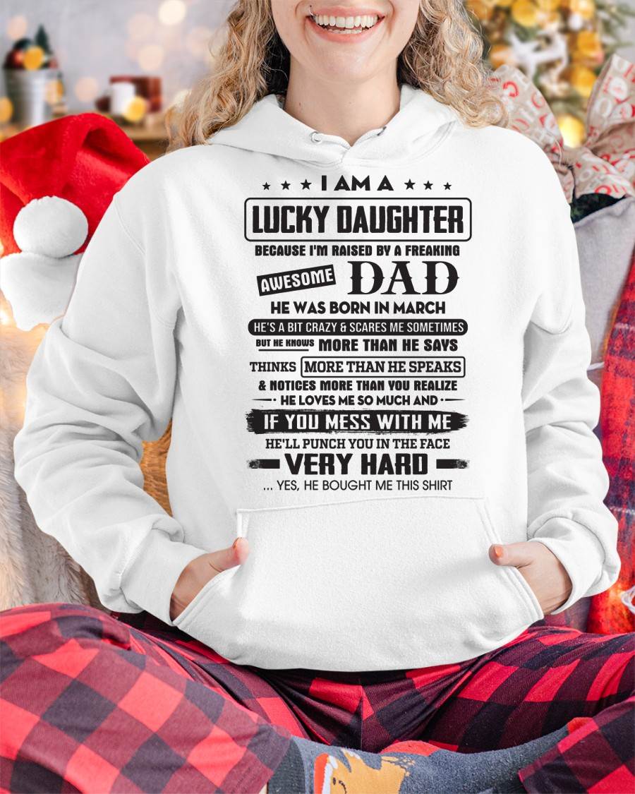 March - Lucky Daughter of Awesome Dad - Perfect Gift For Daughter From Dad - LUAN03 (SKU08-47-03)