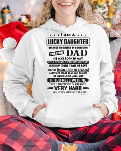 May - Lucky Daughter of Awesome Dad - Perfect Gift For Daughter From Dad - LUAN05 (SKU08-47-05)
