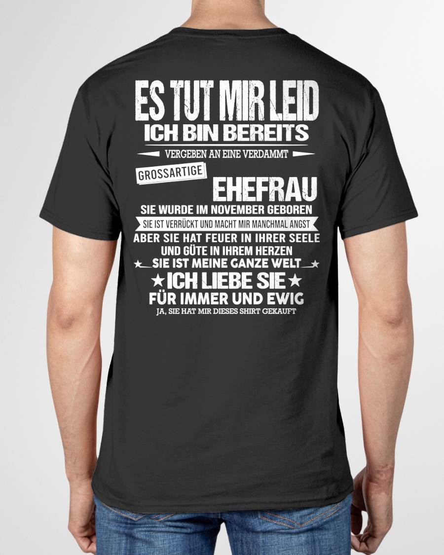 NOVEMBER - SIE IST MEINE GANZE WELT ICH LIEBE SIE FÜR IMMER UND EWIG - Das perfekte Geschenk für Ihren Ehemann - GER/LUAN11 (SKU2605-350-11)