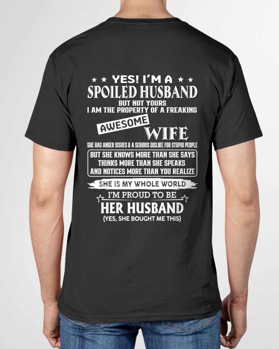 SPOILED HUSBAND - FREAKING AWESOME WIFE - PERFECT GIFT FROM WIFE TO HUSBAND - LUAN00 (SKU2608-598-00)