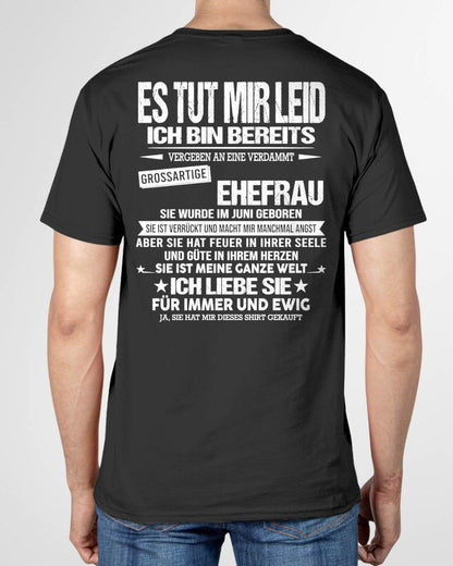 JUNI - SIE IST MEINE GANZE WELT ICH LIEBE SIE FÜR IMMER UND EWIG - Das perfekte Geschenk für Ihren Ehemann - GER/LUAN06 (SKU2605-350-06)