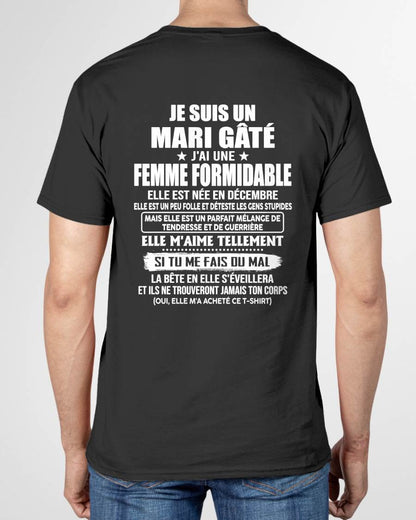 DÉCEMBRE - MARI GÂTÉ - FEMME FORMIDABLE - UN PEU FOLLE - TENDRESSE & GUERRIÈRE - CADEAU PARFAIT DE LA FEMME À SON MARI - LUAN12 (SKU2609-207-12)