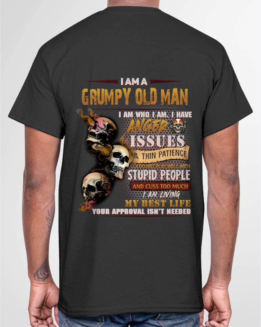 Grumpy Old Man - For Man Black T-Shirt - LUAN00 (SKU08-67-00)