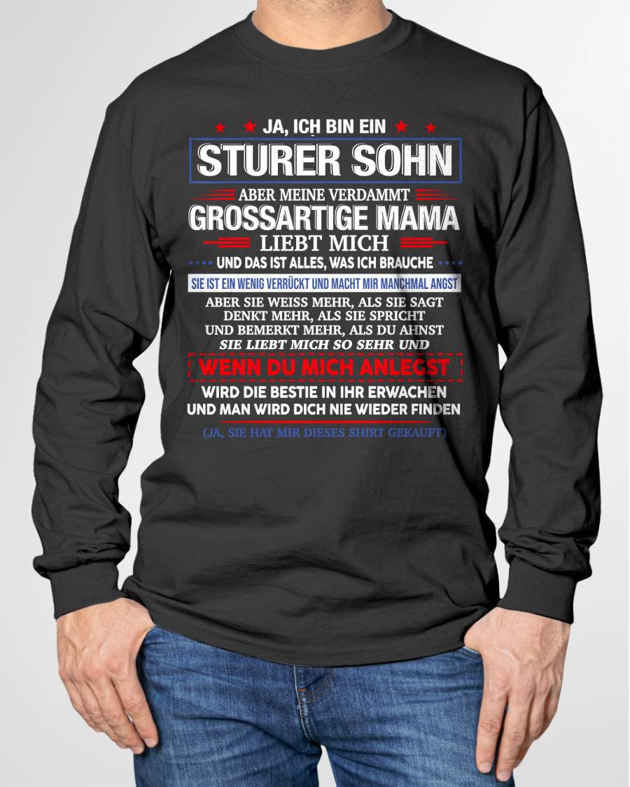 ICH HABE EINE UNGLA"UBLICHE MAMA UND SIE IST EIN BISSCHEN VERRÜCKT" – T-SHIRT VON MAMA FÜR SOHN – LUAN00 (SKU2606-62-00)