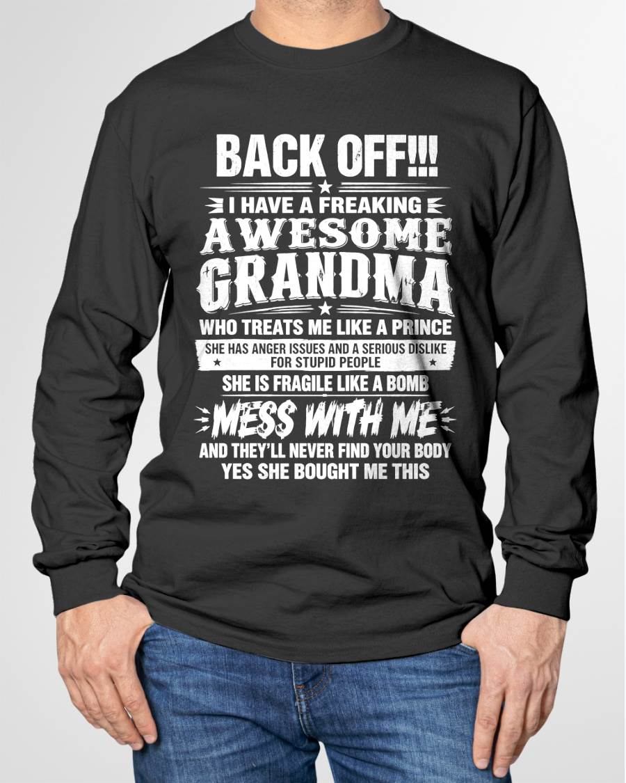 AWESOME GRANDMA T-SHIRT - TREATS ME LIKE A PRINCE - PERFECT GIFT FROM GRANDMA TO GRANDSON - LUAN00 (SKU2608-501-00)
