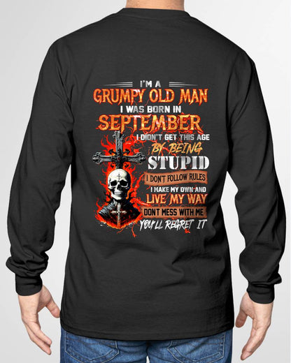 SEPTEMBER - GRUMPY OLD MAN - DON'T FOLLOW RULES - LIVE MY WAY - T-SHIRT FOR MEN - LUAN09 (SKU2609-109-09)