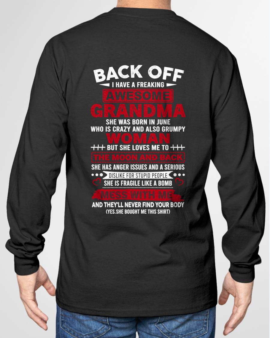 June - My Freaking Awesome Grandma T-Shirt – Funny Gift From Grandma- LUAN06 (SKU2606-373-06)