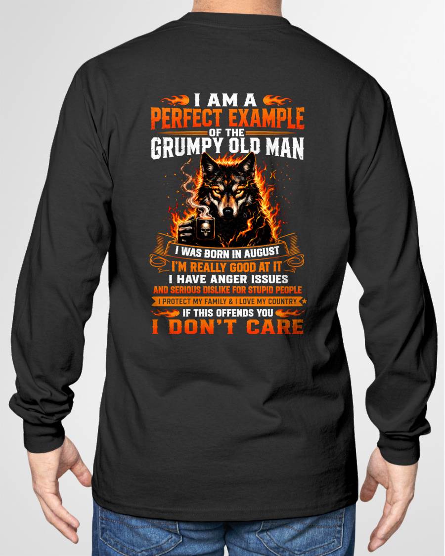 AUGUST - GRUMPY OLD MAN WITH ANGER ISSUES WHO LOVES HIS FAMILY & COUNTRY - T-SHIRT FOR MEN - LUAN08 (SKU2608-175-08)