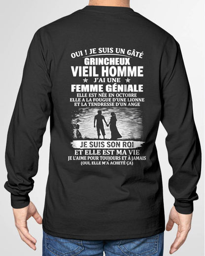 OCTOBRE - VIEIL HOMME GRINCHEUX GÂTÉ - FEMME GÉNIALE - LIONNE & ANGE - CADEAU PARFAIT DE LA FEMME À SON MARI - LUAN10 (SKU2609-37-10)