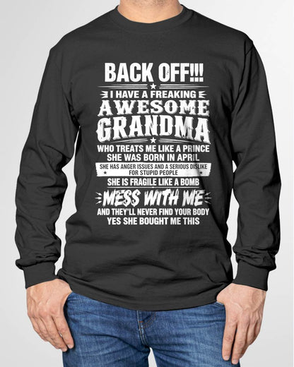 APRIL - AWESOME GRANDMA - TREATS ME LIKE A PRINCE - PERFECT GIFT FROM GRANDMA TO GRANDSON - LUAN04 (SKU2608-501-04)