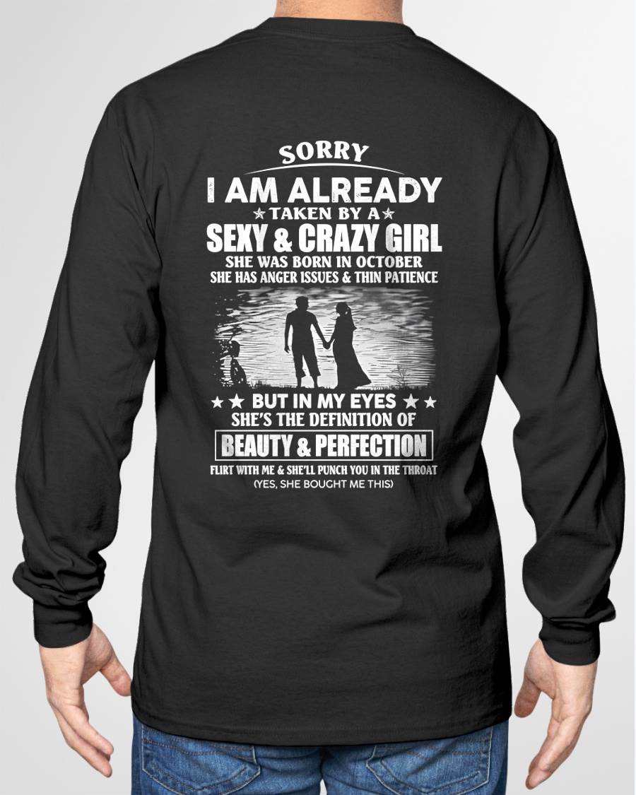 OCTOBER - TAKEN MAN - SEXY & CRAZY GIRL - BEAUTY & PERFECTION - PERFECT GIFT FROM WIFE/GIRLFRIEND TO HUSBAND/BOYFRIEND - LUAN10 (SKU2609-267-10)