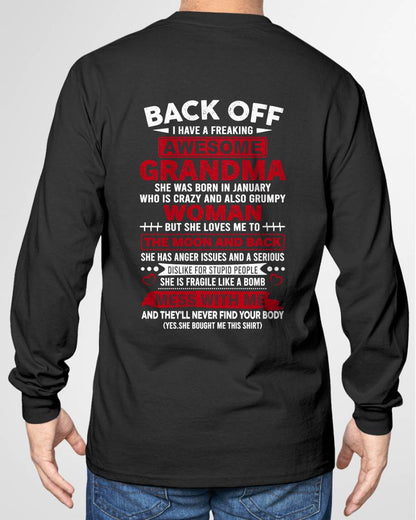 January - My Freaking Awesome Grandma T-Shirt – Funny Gift From Grandma- LUAN01 (SKU2606-373-01)