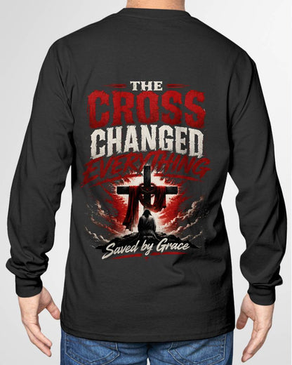 "THE CROSS CHANGED EVERYTHING" – SAVE BY GRACE – T-SHIRT FOR MEN – LUAN00 (SKU2608-78)