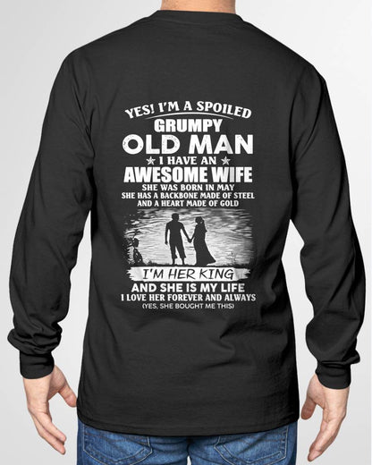 MAY - SPOILED GRUMPY OLD MAN - AWESOME WIFE - MY KING & MY LIFE - PERFECT GIFT FROM WIFE TO HUSBAND - LUAN05 (SKU2608-643-05)