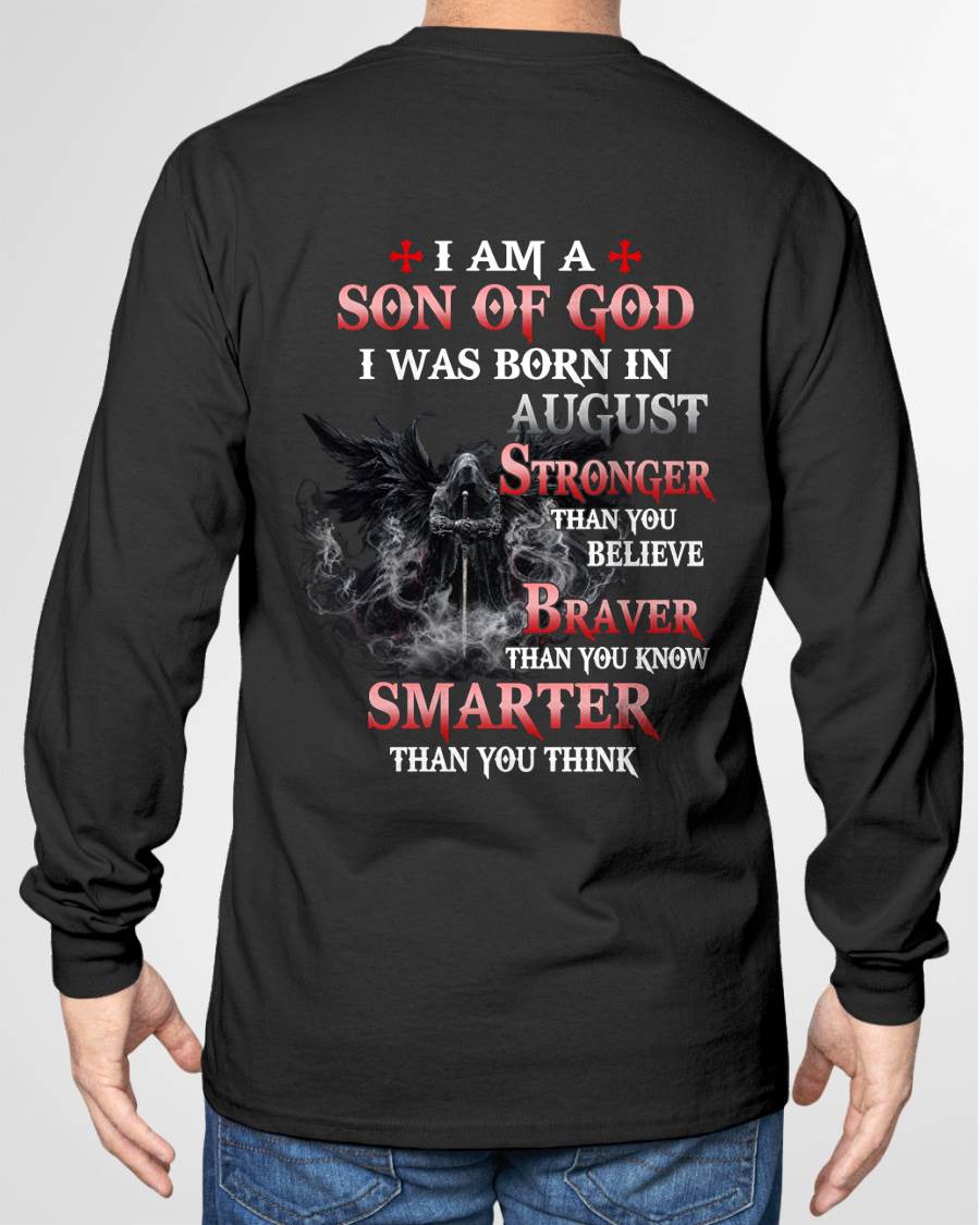 August Son Of God T-Shirt For Men – Stronger Than You Believe - LUAN08 (SKU2606-393-08)