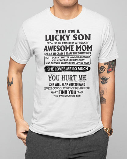 Lucky Son Of Awesome Mom - Perfect Gift For Your Son (SKU-LB) LUAN00
